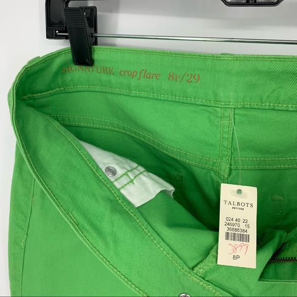 Talbots Capri Pant Signature Flare Crop Green Jean - Picture 11 of 12